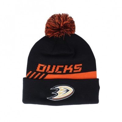 Fanatics - NHL Svart pom Beanie - Anaheim Ducks Locker Room Pom Black Pom @ Hatstore
