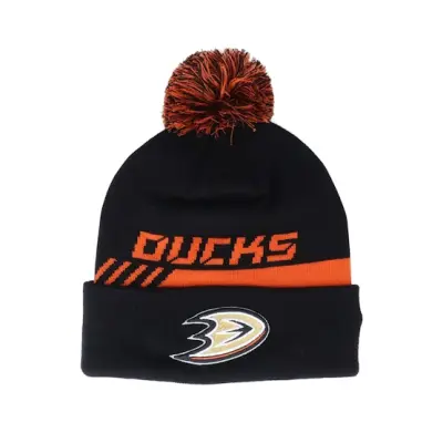 Fanatics - NHL Svart pom Beanie - Anaheim Ducks Locker Room Pom Black Pom @ Hatstore