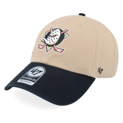 47 Brand - NHL Beige unconstructed Keps - Anaheim Ducks NHL Tone 47 Clean Up Khaki/Black Dad Cap @ Hatstore