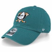 47 Brand - NHL Blå unconstructed Keps - Anaheim Ducks NHL Clean Up Dark Teal Dad Cap @ Hatstore