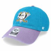 47 Brand - NHL Blå unconstructed Keps - Anaheim Ducks Two Tone Clean Up Label Dk Teal Dad Cap @ Hatstore