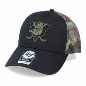 47 Brand - NHL Svart trucker Keps - Anaheim Ducks Back Switch Mvp Black/Green Camo Trucker @ Hatstore