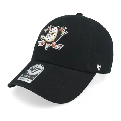 47 Brand - NHL Svart unconstructed Keps - Anaheim Ducks 47 Clean Up W/No Loop Label Black Dad Cap @ Hatstore