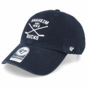 47 Brand - NHL Svart unconstructed Keps - Anaheim Ducks NHL Axis Clean Up Black Dad Cap @ Hatstore