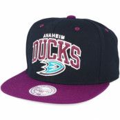 Keps Anaheim Ducks Team Arch Black/Purple Snapback - Mitchell & Ness - Svart Snapback