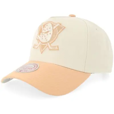 Mitchell&Ness - NHL Beige adjustable Keps - Anaheim Ducks Dust Pro Cap Vintage Chalk/Peach A-frame Adjustable @ Hatstore