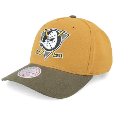 Mitchell&Ness - NHL Beige adjustable Keps - Hatstore Exclusive x Anaheim Ducks Sign. Pro Crown-c. Tan/Brown A-frame Adjustable @ Hatstore