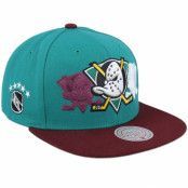 Mitchell&Ness - NHL Blå snapback Keps - Anaheim Ducks Triple Up Vintage Teal/Purple Snapback @ Hatstore