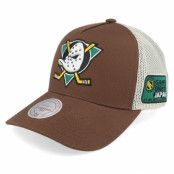 Mitchell&Ness - NHL Brun trucker Keps - Hatstore Exclusive x Anaheim Ducks Sablesway Brown/Cream Trucker @ Hatstore