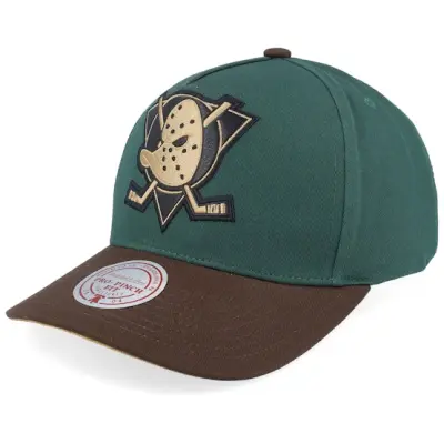 Mitchell&Ness - NHL Grön adjustable Keps - Hatstore Exclusive x Anaheim Ducks Pro Crown Dark Green/Brown A-Frame Adjustable @ Hatstore