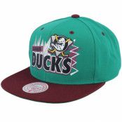 Mitchell&Ness - NHL Grön snapback Keps - Anaheim Ducks Buzz Vintage Dark Teal/Maroon Snapback @ Hatstore