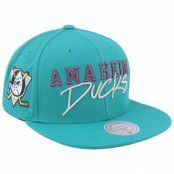 Mitchell&Ness - NHL Grön snapback Keps - Anaheim Ducks Team Tagged Vintage Teal Snapback @ Hatstore