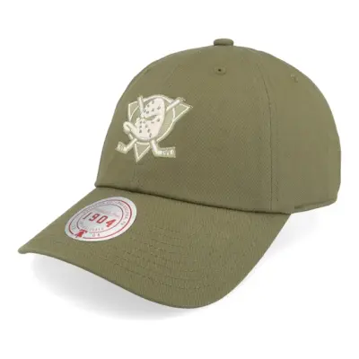 Mitchell&Ness - NHL Grön unconstructed Keps - Anaheim Ducks Fashion Vintage Olive Dad Cap @ Hatstore