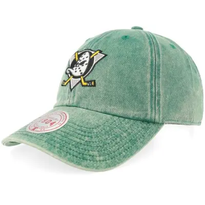 Mitchell&Ness - NHL Grön unconstructed Keps - Anaheim Ducks Legendary Vintage Teal Dad Cap @ Hatstore