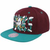 Mitchell&Ness - NHL Lila snapback Keps - Anaheim Ducks Shattered Vintage Purple/Teal Snapback @ Hatstore