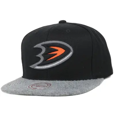 Mitchell&Ness - NHL Svart snapback Keps - Anaheim Ducks Black/Grey Fuzz 2 Tone Snapback @ Hatstore