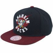 Mitchell&Ness - NHL Svart snapback Keps - Anaheim Ducks Circle Splash Vintage Black/Maroon Snapback @ Hatstore