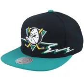 Mitchell&Ness - NHL Svart snapback Keps - Anaheim Ducks Life Line Vintage Black/Teal Snapback @ Hatstore