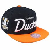 Mitchell&Ness - NHL Svart snapback Keps - Anaheim Ducks Vintage Script Black/Orange Snapback @ Hatstore