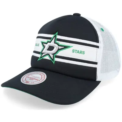 Mitchell&Ness - NHL Svart trucker Keps - Dallas Stars Sideline Black/White A-frame Trucker @ Hatstore