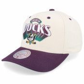 Mitchell&Ness - NHL Vit adjustable Keps - Anaheim Ducks Horizon Pro Vintage Off White/Purple Adjustable @ Hatstore