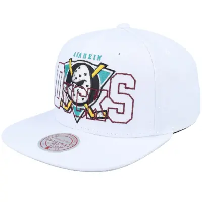 Mitchell&Ness - NHL Vit snapback Keps - Anaheim Ducks See Through White Snapback @ Hatstore