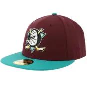 New Era - NHL Röd fitted Keps - Hatstore Exclusive x Anaheim Ducks 59FIFTY 30 Maroon/Teal North Fitted @ Hatstore