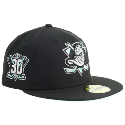 New Era - NHL Svart fitted Keps - Hatstore Exclusive x Anaheim Ducks 59FIFTY Black/Sea Glass Fitted @ Hatstore