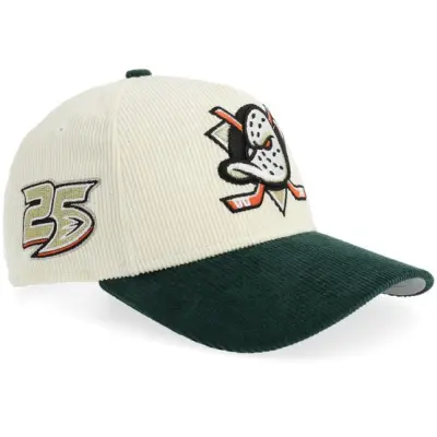 New Era - NHL Vit adjustable Keps - Kids Hatstore Exclusive x Anaheim Ducks 9FORTY 25 Corduroy Chrome/Dark Green A-Frame Adjustable @ Hatstore