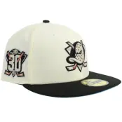 New Era - NHL Vit fitted Keps - Hatstore Exclusive x Anaheim Ducks 59FIFTY 30 Anniversary Chrome/Black Fitted @ Hatstore