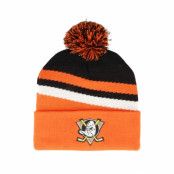 Mitchell&Ness - NHL Orange pom Beanie - Anaheim Ducks Stripe Knit Orange Pom @ Hatstore