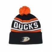 Outerstuff - NHL Svart pom Beanie - Kids Anaheim Ducks Jacquard Cuff Beanie Black/Orange Pom @ Hatstore