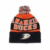 Outerstuff - NHL Svart pom Beanie - Kids Anaheim Ducks Puck Pattern Cuffed Black/Orange Pom @ Hatstore