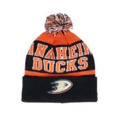 Outerstuff - NHL Svart pom Beanie - Kids Anaheim Ducks Puck Pattern Cuffed Black/Orange Pom @ Hatstore