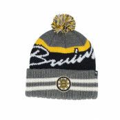 47 Brand - NHL Grå pom Beanie - Boston Bruins Hyperbolic 47 Cuff  Beanie Charcoal/Black/Yellow Pom @ Hatstore