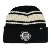 47 Brand - NHL Svart cuff Beanie - Boston Bruins Harbor Stripe 47 Black/White Knit Cuff @ Hatstore