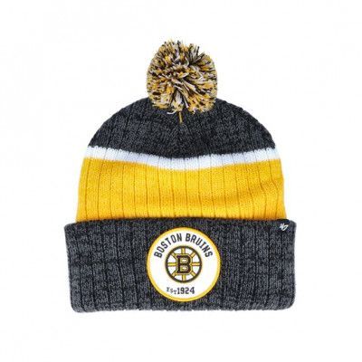 47 Brand - NHL Svart pom Beanie - Boston Bruins Holcomb Black/Yellow Pom @ Hatstore