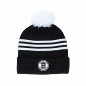 Adidas - NHL Svart pom Beanie - Boston Bruins 3-Stripe Cuffed Black Pom @ Hatstore