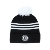 Adidas - NHL Svart pom Beanie - Boston Bruins 3-Stripe Cuffed Black Pom @ Hatstore