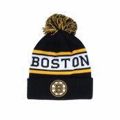 Adidas - NHL Svart pom Beanie - Boston Bruins Cuffed Knit Black/White Pom @ Hatstore