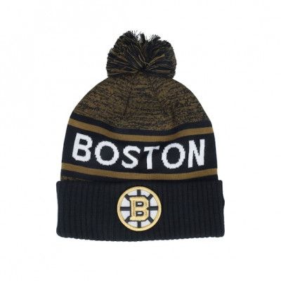 Fanatics - NHL Svart pom Beanie - Boston Bruins 100th Anniversary Black Pom @ Hatstore