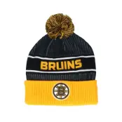 Fanatics - NHL Svart pom Beanie - Boston Bruins Authentic Pro Locker Room Black/Yellow Pom @ Hatstore