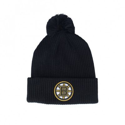 Fanatics - NHL Svart pom Beanie - Boston Bruins Core Beanie Knit Black Pom @ Hatstore
