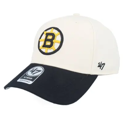 47 Brand - NHL Beige adjustable Keps - Boston Bruins NHL Tone 47 Mvp Cap Natural/Black Dad Cap @ Hatstore