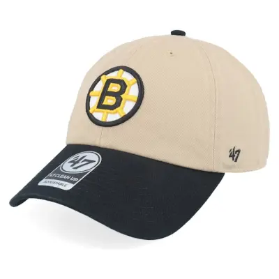 47 Brand - NHL Beige unconstructed Keps - Boston Bruins NHL Tone 47 Clean Up Khaki/Black Dad Cap @ Hatstore