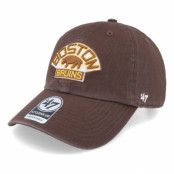 47 Brand - NHL Brun unconstructed Keps - Boston Bruins NHL Clean Up Brown Dad Cap @ Hatstore