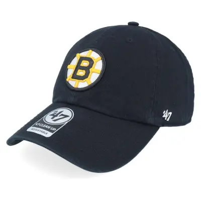 47 Brand - NHL Svart unconstructed Keps - Boston Bruins NHL Clean Up Black Dad Cap @ Hatstore