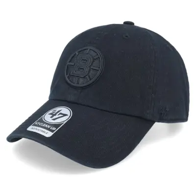 47 Brand - NHL Svart unconstructed Keps - Boston Bruins NHL Clean Up Black Dad Cap @ Hatstore