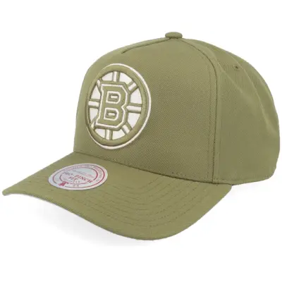 Mitchell&Ness - NHL Grön adjustable Keps - Boston Bruins Fashion Basic Pro Olive A-Frame Adjustable @ Hatstore