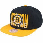 Mitchell&Ness - NHL Svart snapback Keps - Boston Bruins Cross Check Vintage Black/Yellow Snapback @ Hatstore